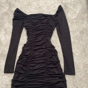 Black long sleeve mini dress